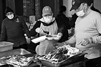 Soup Kitchen : St Luke's Lutheran Church : Hell's Kitchen : Food queues : Food lines : Hell's Kitchen : Streetlife, New York, Photo by Richard Moore